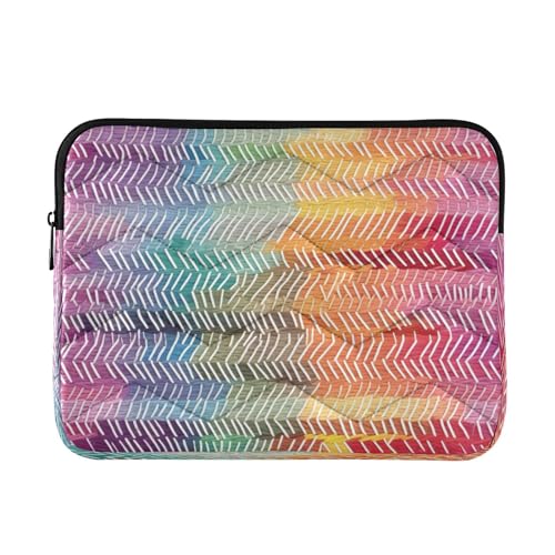 Funda para laptop 13-14 pulg impermeable con diseño rayado colorido
