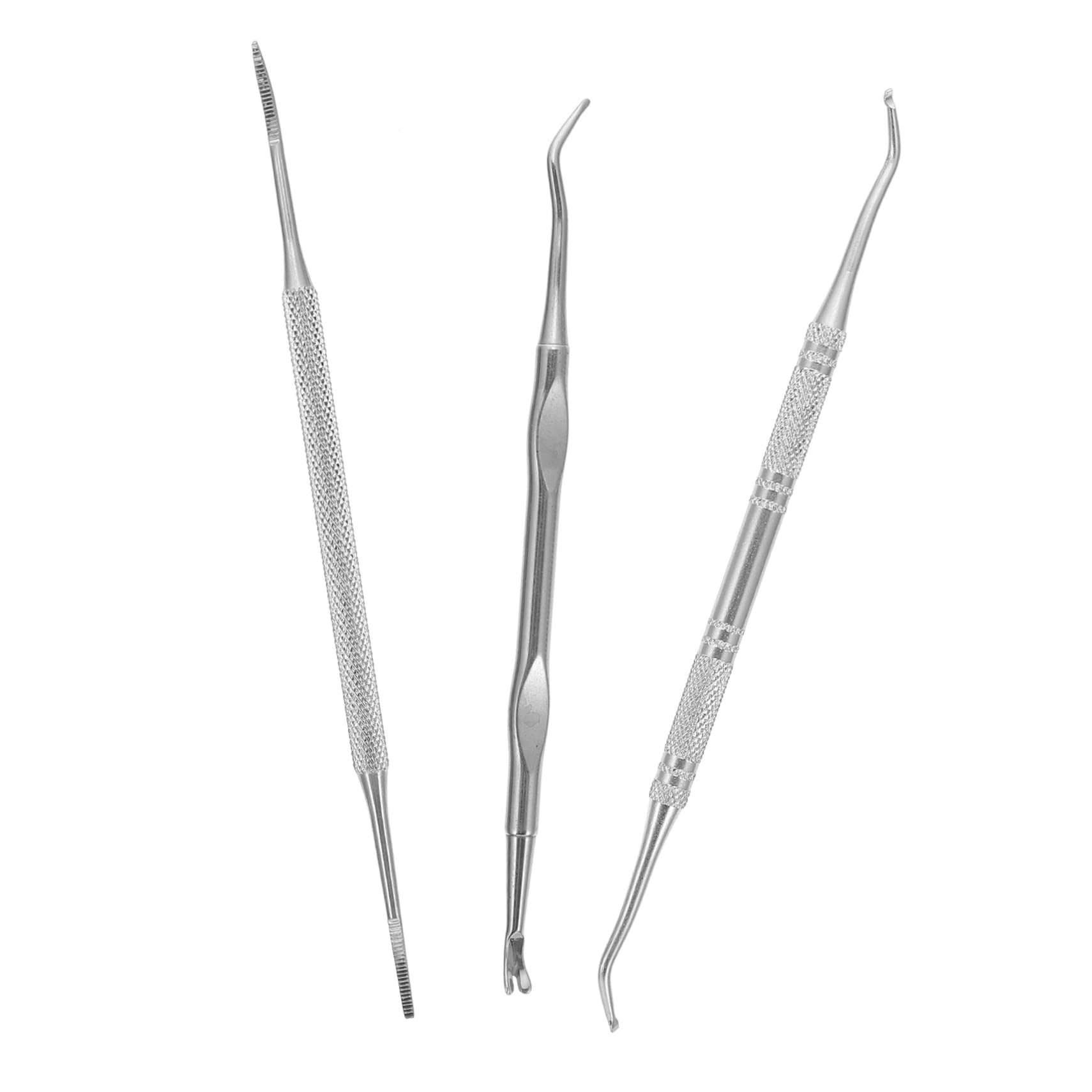 HAPINARY 3pcs Ingrown Toenail Clippers Cuticle Pusher Tool for Nail Seam Cleaning