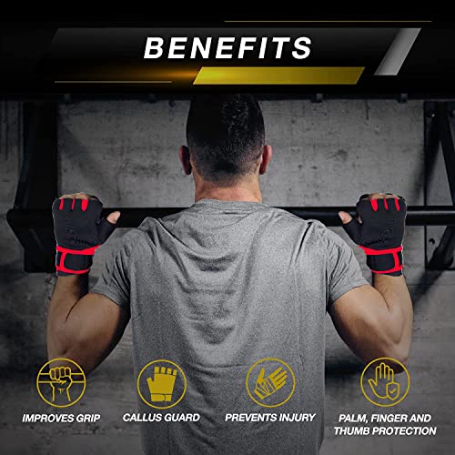 Image of Sports Glove for Men&Women, Gloves Gym Workout, Gym Accessories Men, Gym Gloves Men Workout, Sport Glove, Fitness Gloves, Hand Glove Gym Men, Grip Gloves, Exercise Gloves (RED)