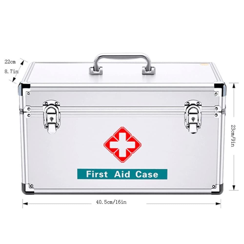 Kit di pronto soccorso, Kit di pronto soccorso Scatola for medicinali for la casa Medicina(Silver,XL)