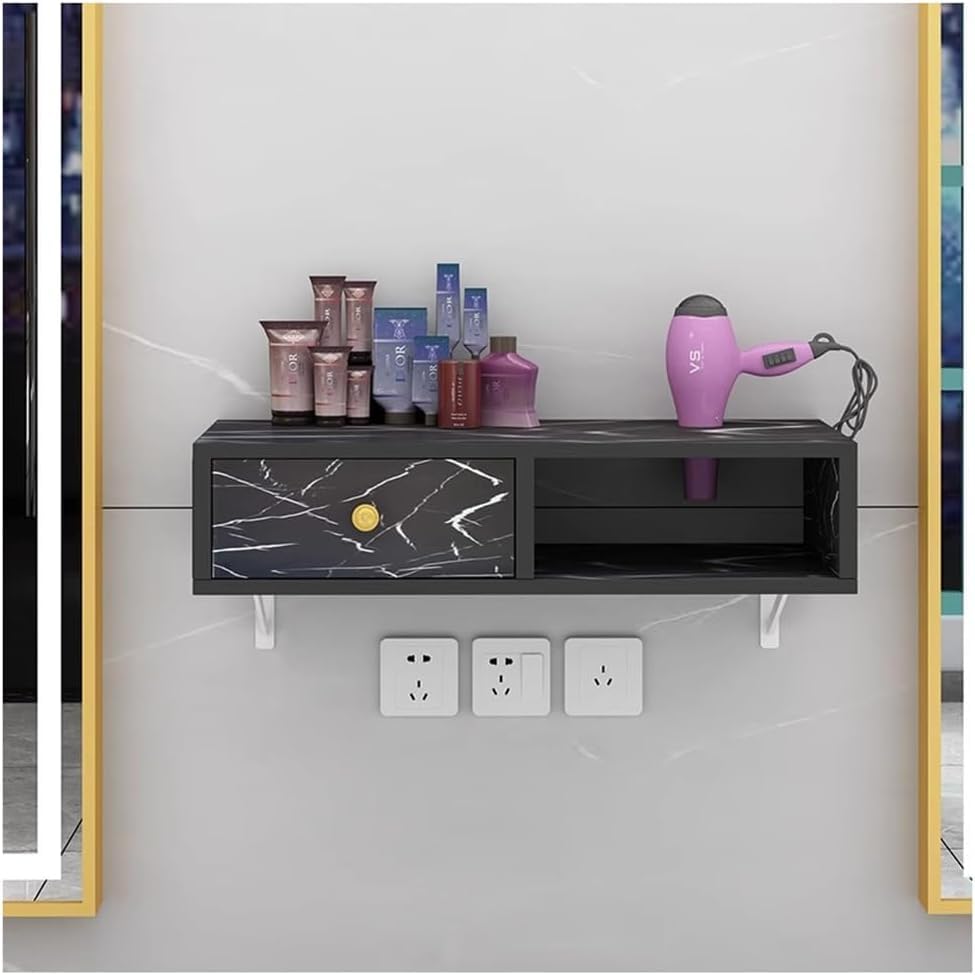 Stylingstation zur Wandmontage, Haartrocknerhalter und Schublade, Aufbewahrungslösung für Salon und Spa