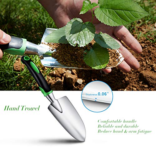 Binoteck Garden Tools Set-6 PCS Aluminum Alloy Lightweight Gardening Tools Kit with Ergonomic Rubberized Non-Slip Handle.Garden Gifts for Women,Men and Kids. - Thumbnail 3