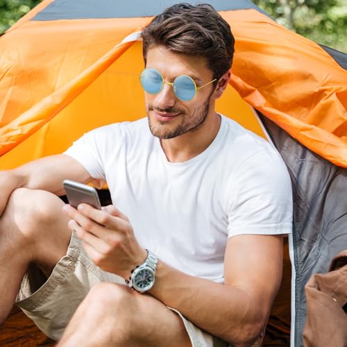 Bouboni X2018BBJYB-1-LANS Blue Hippie Sunglasses Round Hippie Glasses 60S 70S Outfits Groovy Party Decorations Sunglasses thumb #5