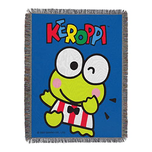 Image of Northwest Woven Tapestry Throw Blanket, 48" x 60", Keroppi Wave Keroppi