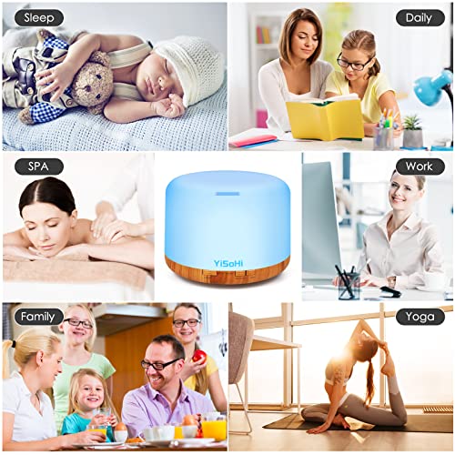 Yisohi 1000Ml Diffuser With Remote Control Aromatherapy Essential Oil Diffuser Cool Mist Humidifiers With Mute Design Waterless Auto Shut-Off For Office Living Room #TOP6