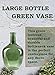 Serene Spaces Living Olive Green Bottleneck Glass Vase - Elegant Vintage Floor Vase for Long-Stemmed Floral Arrangements, 7.48