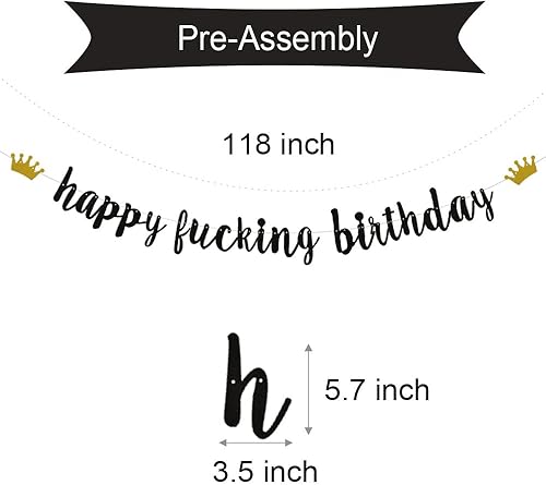 Miniatura 2 de XIAOLUOLY - Cartel negro con purpurina, pre-encordado, decoración de fiesta de cumpleaños, telón de fondo de letrero de feliz cumpleaños