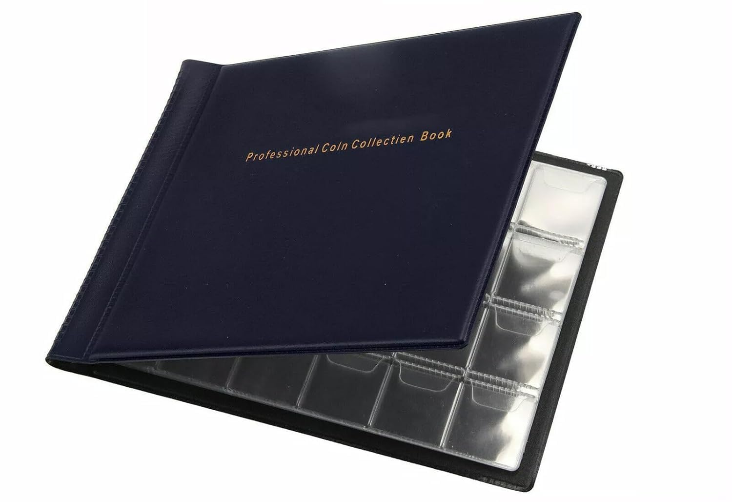 240 Pockets Coin Holder Collection Coin Storage Album Book for small coin 1/1 inch pocket size, Money Penny Pocket album for small coins - 1 Pcs Blue Color