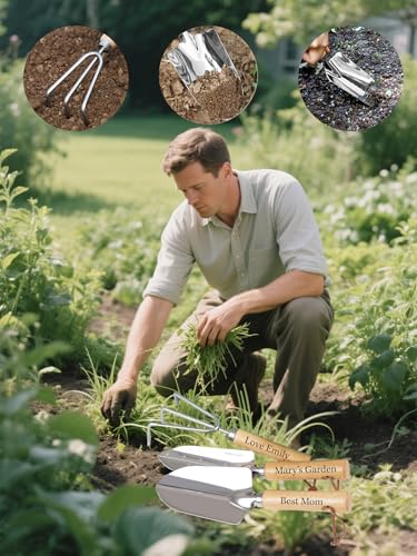 Set de 3 herramientas de jardinería con mango de madera miniatura 3
