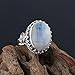 Oxidized 925 Sterling Silver Ring, Natural Rainbow Moonstone Gemstone, Handmade Ring for Women, Energy Stone, June Birthstone, Promise Victorian Minimalist Wedding Ring, Gifts (US - 7)
