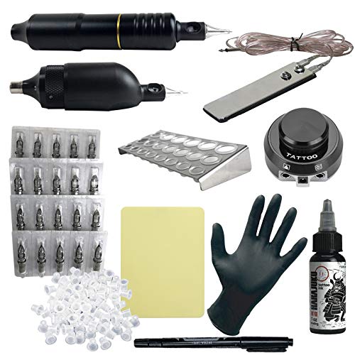 2 Rotary Machine Apprentice Tattoo Kit with Power Supply & Radiant Ink