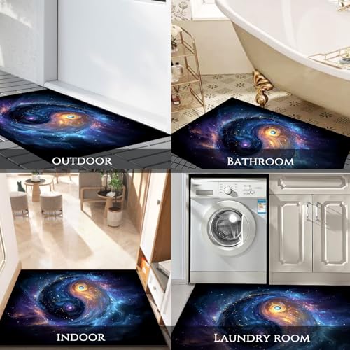 Tapis d'entrée absorbant grand format lavable avec motif vortex moderne - 8