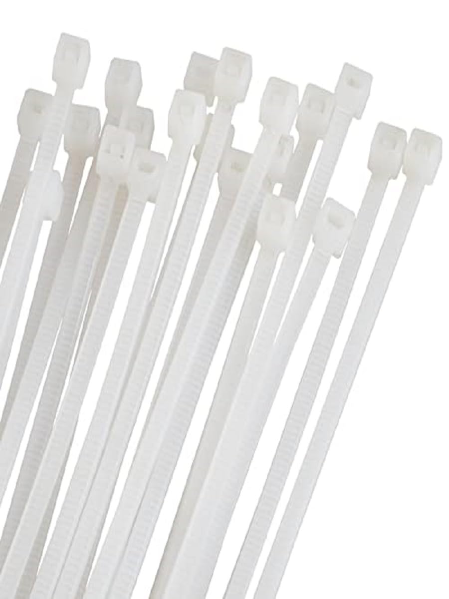 Proteco-Werkzeug Fascette Stringicavo Apribili E Riutilizzabili - 100 Pezzi, Bianche, 7,6 X 300 Mm, Portata 74 Kg - 2