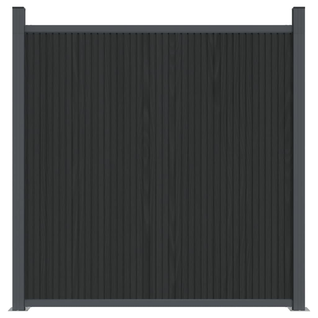 Panel de valla gris 872 x 186 cm WPC, juego de paneles para valla de jardín, material WPC robusto y duradero, sistema modular con opciones de montaje flexibles, componentes de aluminio y acero