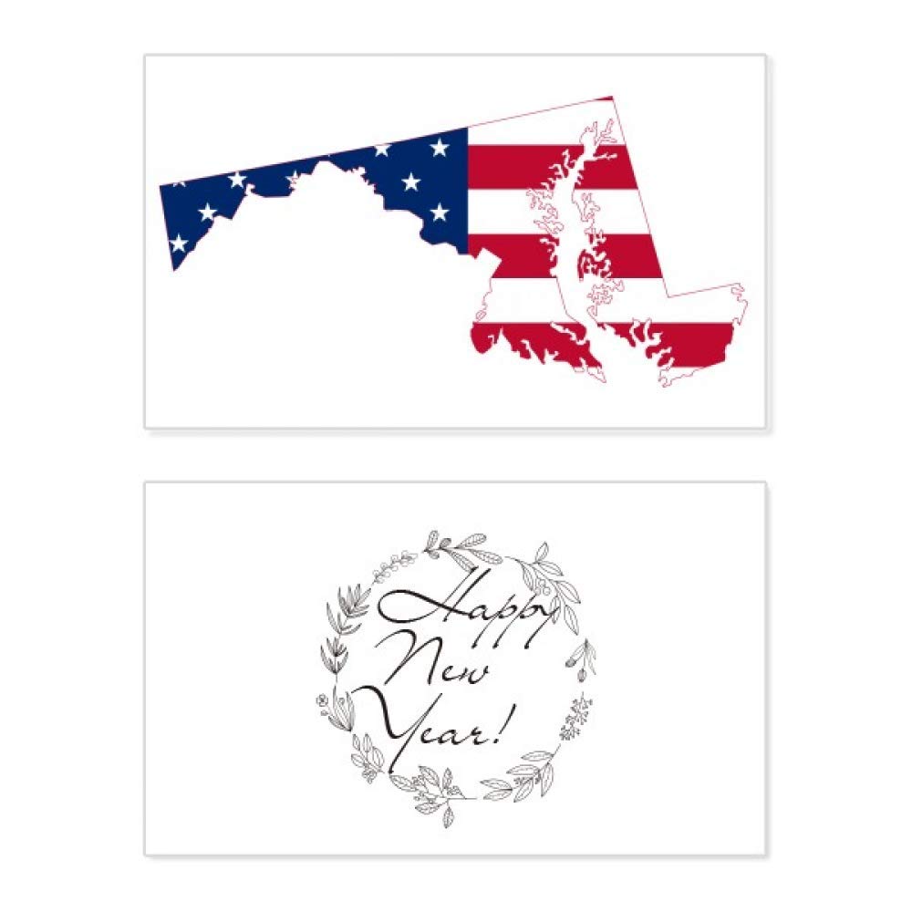 Tarjeta de Año Nuevo de Maryland con mapa de estrellas, ideal para decorar y regalar 5