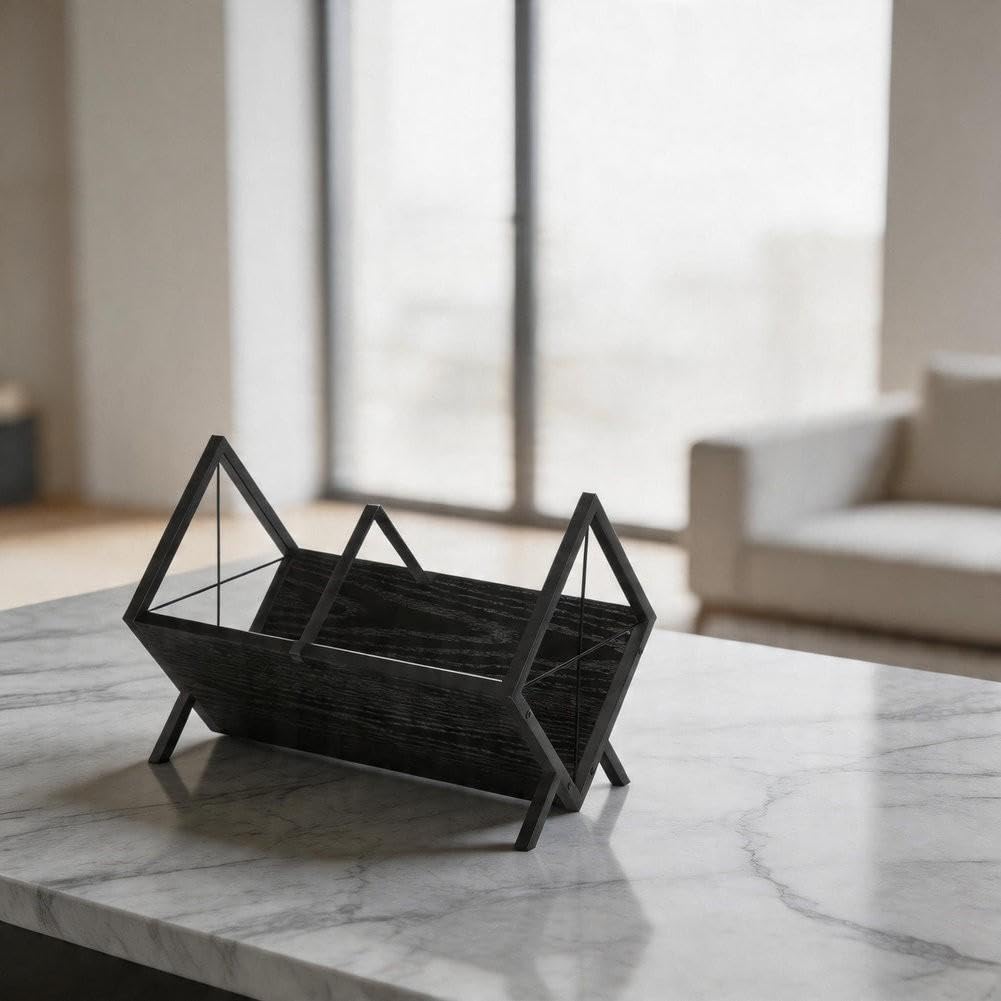 Supporto per dischi in vinile in legno con telaio in metallo LP Holder
