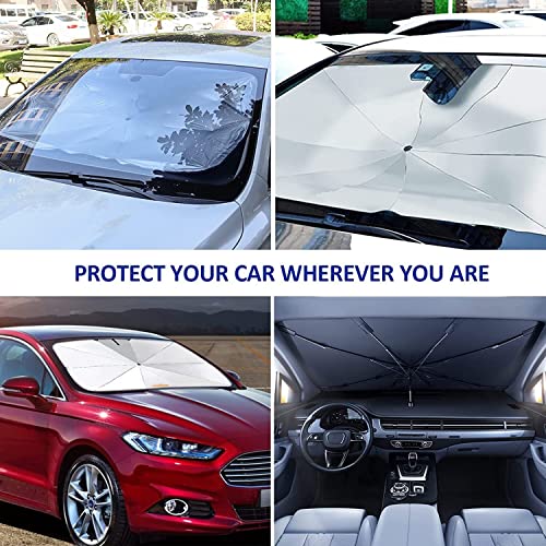 Image of AKASENKO Car Windshield Sunshade, Car Sun Shade with UV Protection, Foldable Car Sun Shade for Truck, Car, Van, Sedan, SUV (79cm x 140cm)