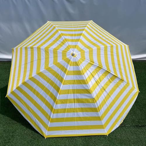 Parasol de plage haut de gamme à rayures avec structure robuste à 8 baleines - 6