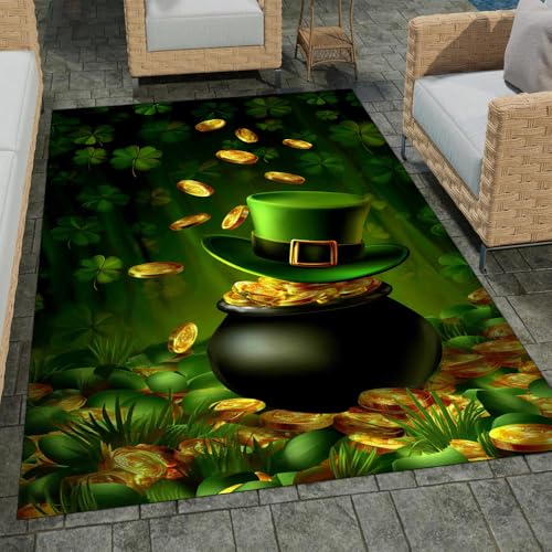 Personalized St Patricks Day Rug – Custom Name Spring Lucky