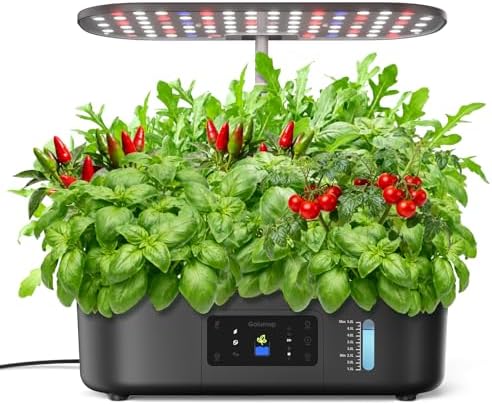 Sistema de Cultivo Hidropónico Kit de Cultivo Interior con Iluminación LED Automática, Huerto Interior con Temporizador Automático, Altura Ajustable (13 Vainas)