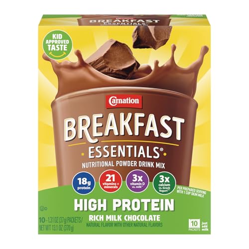 Carnation Breakfast Essentials High Protein Powder Drink Mix, Ric...