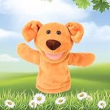 Easfan Puppy Hand Puppet Soft Animal Plush Toy with Movable Mouth Interactive Storytelling Cute Dog Toys Creativity Imagination Christmas Birthday Gifts for Toddlers Kids, Brown