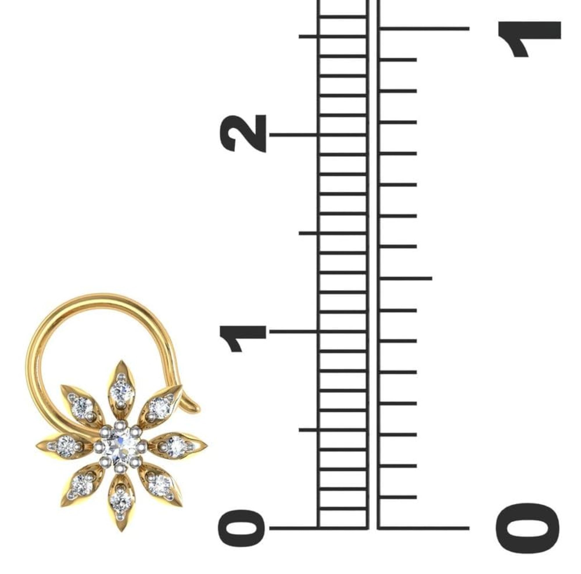 9K BIS Hallmarked Yellow Gold Stud Nosering