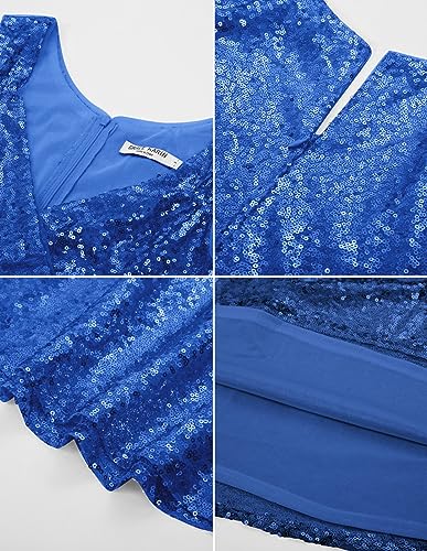 Image of GRACE KARIN Women's Sparkly Sequin Cocktail Dresses Formal Prom Party A Line Dresses Wedding Guest Glitter Midi Dress