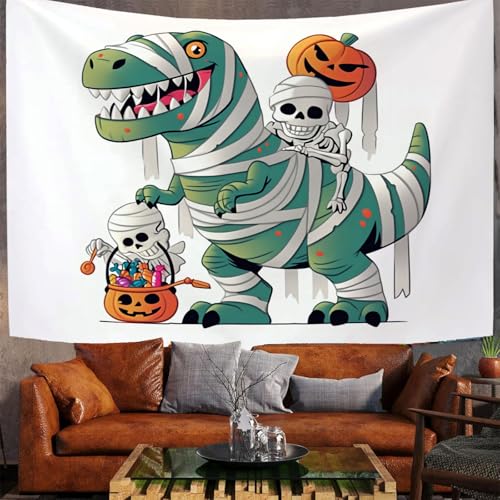 Tenture murale dessin animé Halloween pour chambre enfant vert foncé