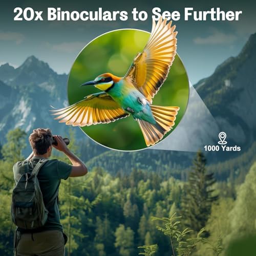 Image of Binoculars for Long Distance Viewing 20x50 | Ultra HD 2000 Meter Range with BAK4 Prism & FMC Lens | Waterproof Wide View Binoculars for Bird Watching, Wildlife, Safari, Sports & Stargazing (Design-2)