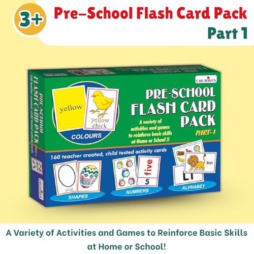 Image of Creative's Pre‑School Flash Card Pack Part 1, Educational Toy for Kids, Alphabet, Numbers, Colours & Shapes Learning Flash Cards, Preschool Learning Games for Early Skills Ages 3+
