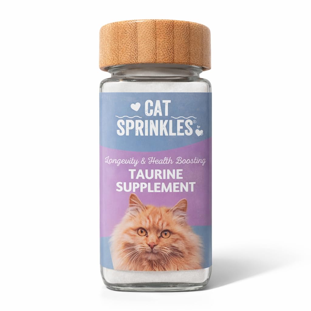 CatSprinkles Pure Taurine for Cats 100g Powder – 1 Year+ Supply | Natural Amino Acid for Heart & Eye Health, Kidney & Gut Support and Longevity | Includes Spoon for Precision Dosing | 100% Purity