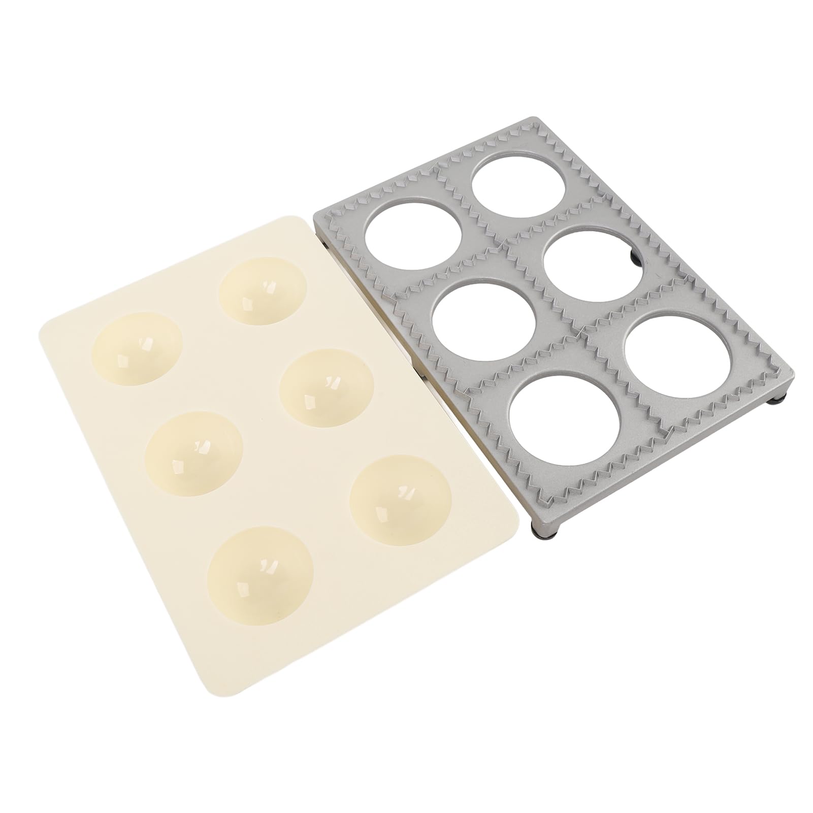 Ravioli Maker Pressa per Ravioli Pasta Maker 6 Fori Lega di Alluminio ABS Facile da Usare per la con Design Rotondo Adatto per Alimenti