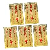 SHINEOFI 5 Piezas Tarjetas Amuleto Chino de Cobre Protección y Suerte Duradera Compacto Diseño Detallado para Amigos y Familia Material Resistente y Seguro