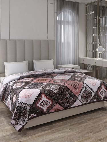 Image of Monte Carlo Unisex Denny PVC Double Bed No Reversible 1 Ply 600 GSM | 3 KG Heavy Winter Blanket (160 X 220) (220 X 240) (Grey White)