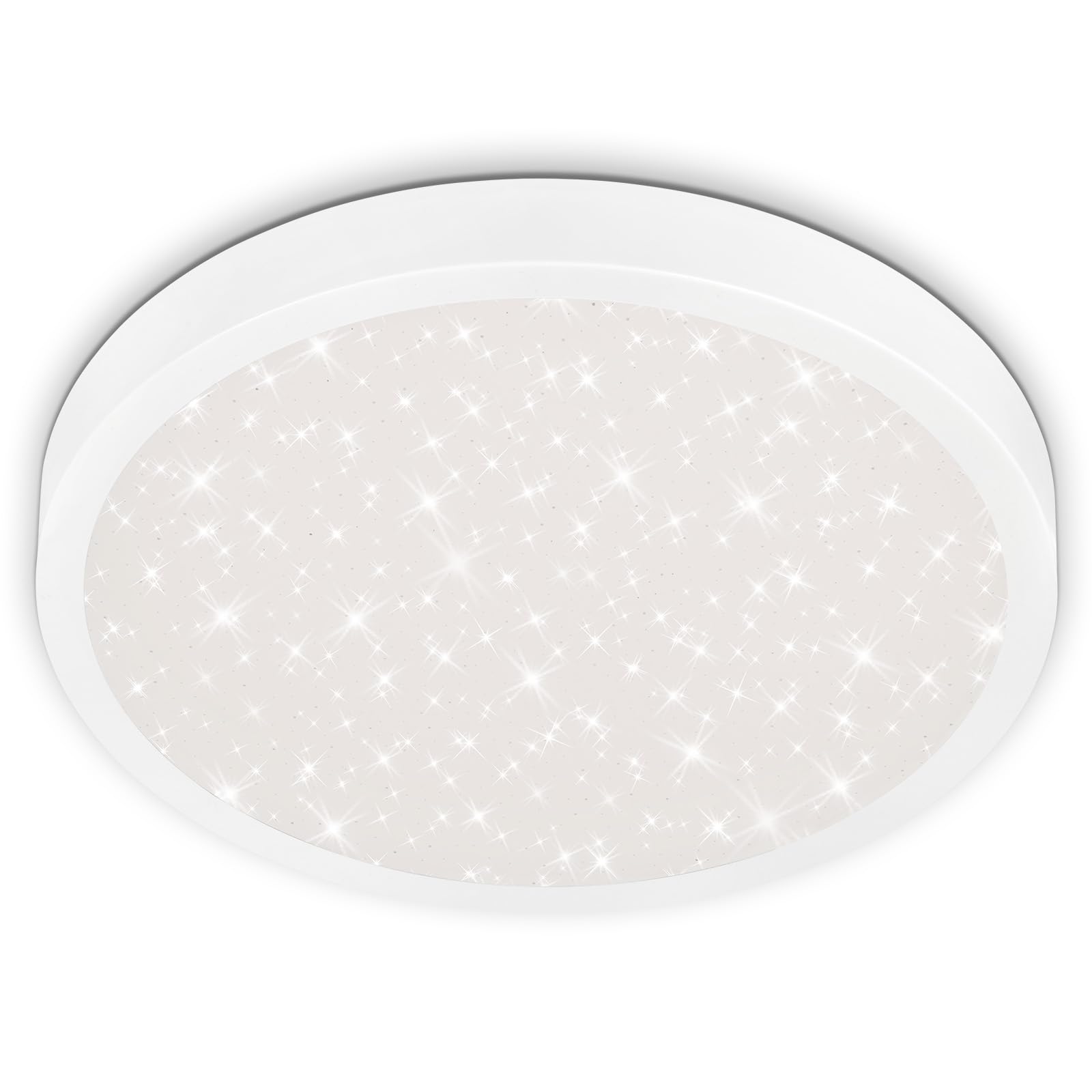 BRILONER Leuchten LED Ceiling Light with Star Decoration 24 Watt 3,000 Lumen 4,000 Kelvin White Diameter 38 cm
