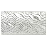 elegante Damen Seidenglanz Satin Clutch mit ausgefallener Wellenstruktur am Überschlag/li>