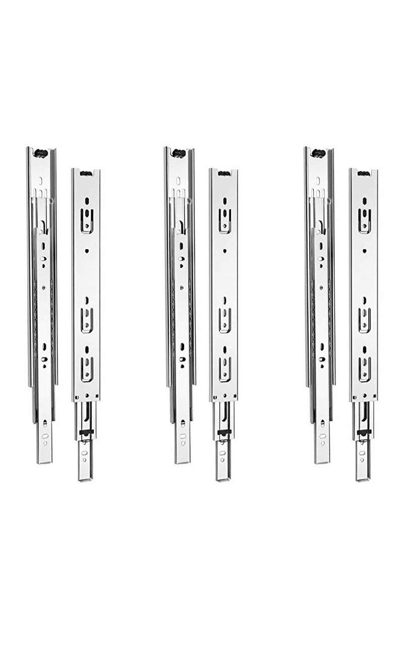 SANJARI Telescopic Channel 4 Ball Bearing Silver Drawer Channel (500 mm 20 Inch) (Pack of 3) 1