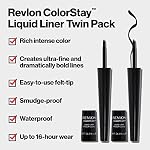 Revlon Liquid Eyeliner, ColorStay Eye Makeup, Smudgeproof, Longwearing with Ultra-Fine Tip, 251 Blackest Black (Pack of 2) - Image 2