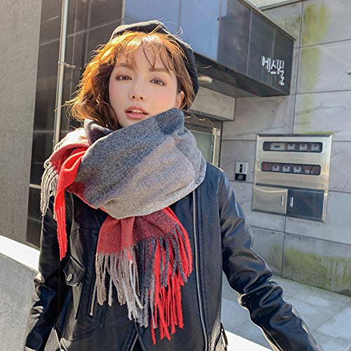 Preisvergleich Produktbild mlpnko Wolle vierteiliger Schal klares Temperament Student warme Plaid Schal weiblich