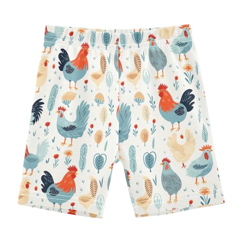 AEZODI Girls Shorts Cartoon Chicken Under Dress Girl Bike Cartwheel Shorts Dance Short Multicolor