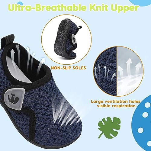 Image of FEETCITY Baby Boys Girls First Walking Shoes Infant Sneakers Crib Shoes Breathable Lightweight Slip On Shoes