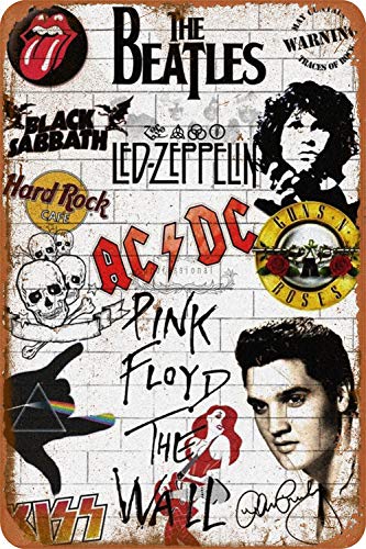 N/ A Best of Rock 'n roll Blechschild Retro Metall Wanddekor Tin Zeichen Vintage Plaque Wandaufkleber Geschenk Yard Bar Pub Cafe Home Decor