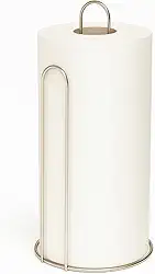 Suporte Porta Rolo De Papel Toalha Vertical Cromado Organizador De Bancada Cozinha Mesa Aço Inox Prata