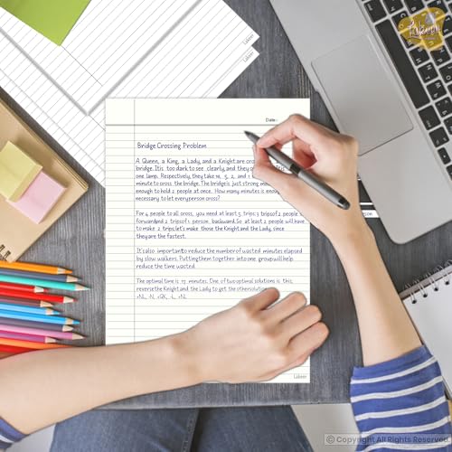 Image of Lakeer A4 Single Side Ruled Paper - 100 GSM Thick Paper, Pack of 100 Sheets | Ideal for Projects, Assignments, Practicals, and Homework (Ivory)