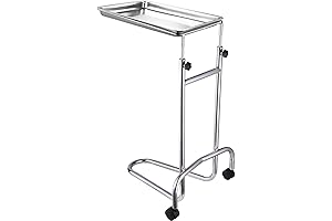 AW Mobile Mayo Stainless Steel Adjustable Tray Stand for Medical and Salon Use