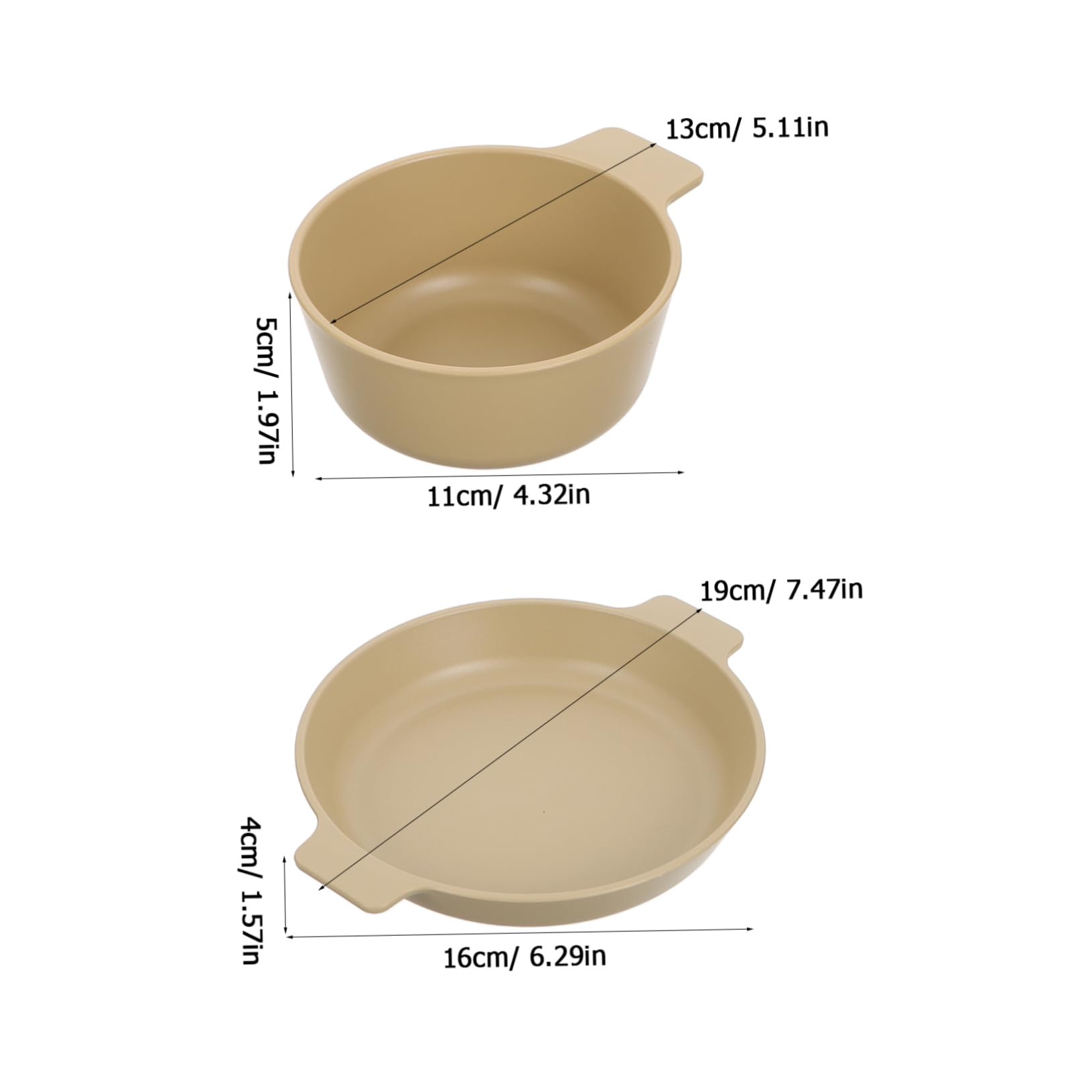 POPETPOP Portable Picnic Bowl Plate Set 6pc Lightweight Unbreakable Plastic Dinnerware for Outdoor Adventures