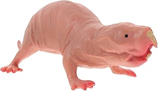 VOSAREA Naked Mole Rat Figurine Realistic Animal Decor Adorable Mole Craft for Desktop Terrarium and Micro Landscape Decoration Lightweight