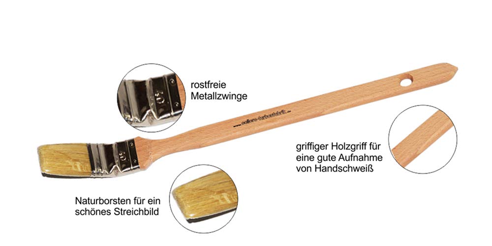 OELLERS Pinceaux pour radiateur, Lot de 12 queues de radiateur, 40 mm | Pour radiateurs, angles et zones difficiles, peintures, vernis et lasures à l’eau ou solvantés