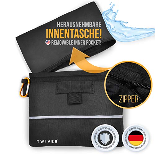 TWIVEE – Leckerlitasche für Hunde – Futterbeutel mit Einhand-Schnappverschluss – herausnehmbare Innentasche – Futtertasche für Hundetraining – inkl. Karabiner